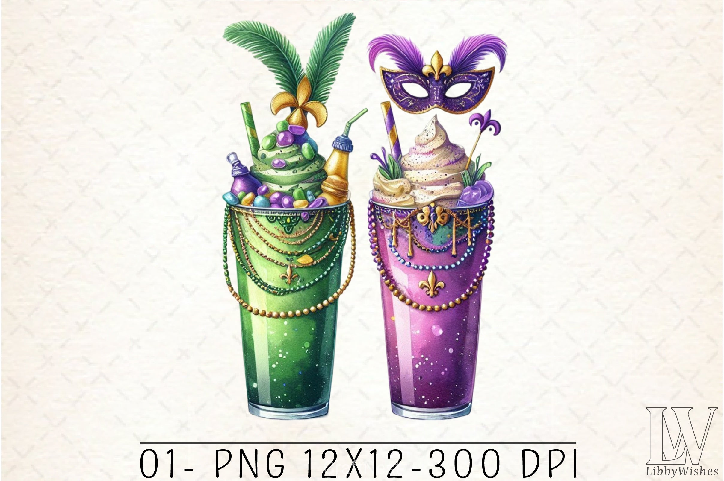 Mardi Gras Drink Clipart Bundle 1 - CraftNest - Digital Crafting and Art