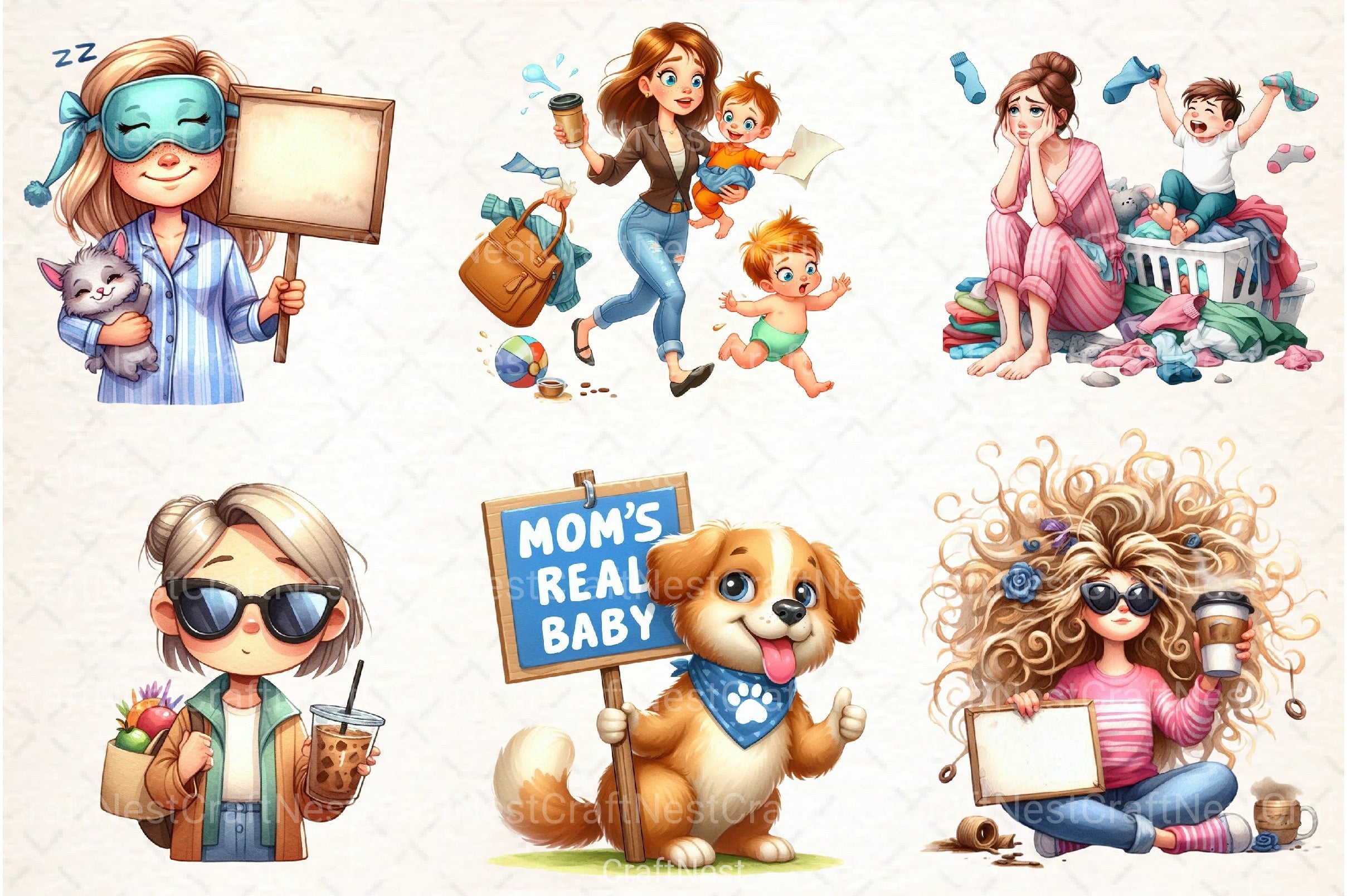 Funny Mother's Day Clipart Bundle - CraftNest - Digital Crafting and Art