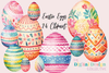 Colorful Painted Easter Eggs Clipart Bundle