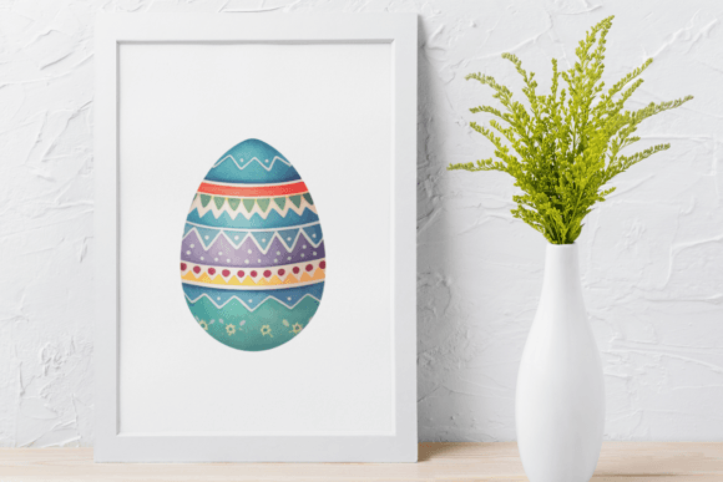 Colorful Painted Easter Eggs Clipart Bundle