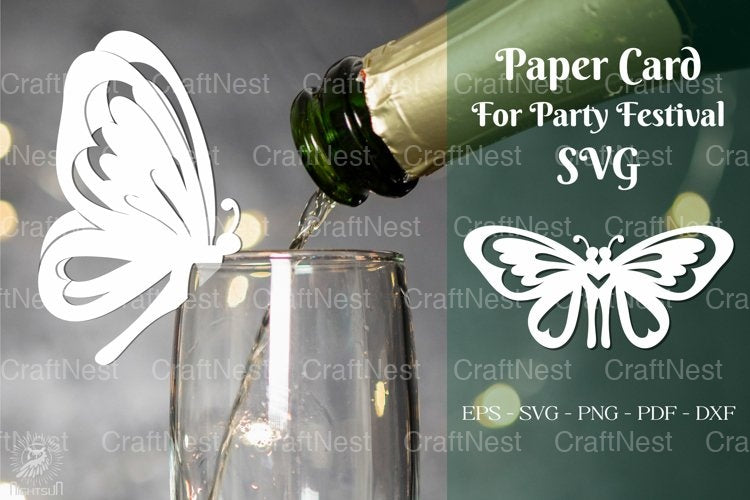 Butterfly Party Festival Cup Glass Decoration Clipart Bundle - CraftNest - Digital Crafting and Art