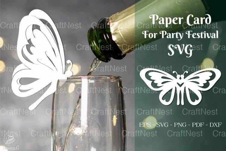 Butterfly Party Festival Cup Glass Decoration Clipart Bundle - CraftNest - Digital Crafting and Art