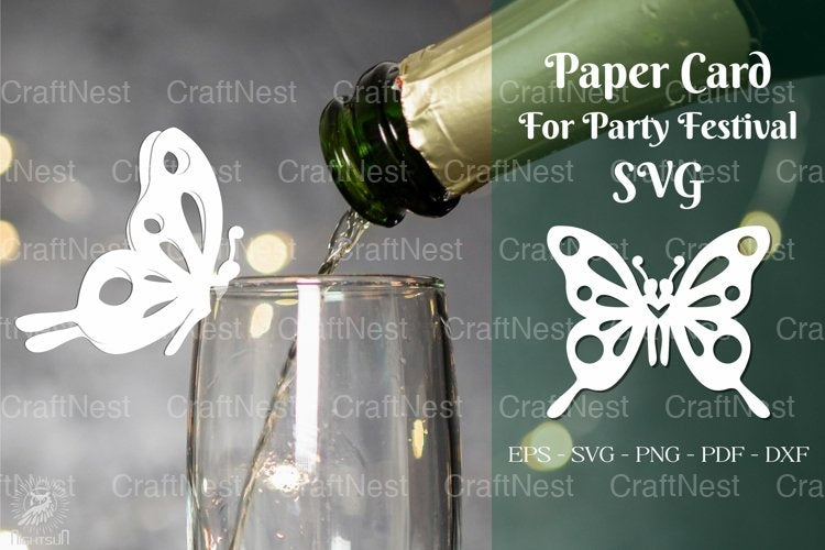 Butterfly Party Festival Cup Glass Decoration Clipart Bundle - CraftNest - Digital Crafting and Art