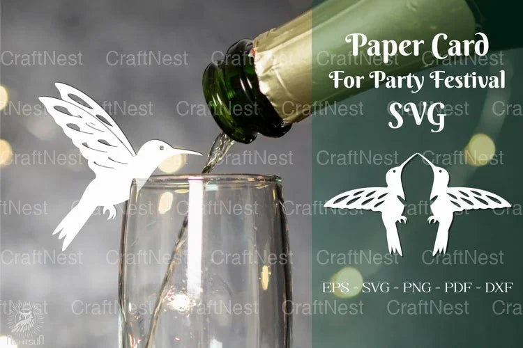 Hummingbird Party Festival Cup Glass Decoration Clipart Bundle - CraftNest - Digital Crafting and Art