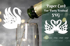 Swan Party Festival Cup Glass Decoration Clipart Bundle - CraftNest - Digital Crafting and Art