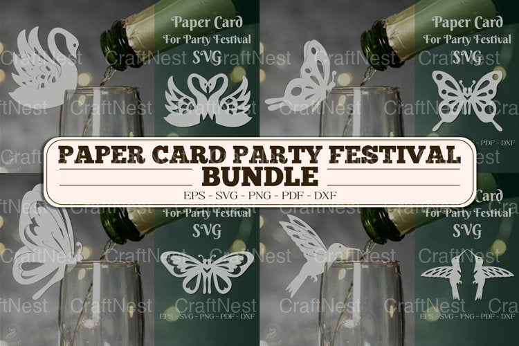 Party Festival Cup Glass Decoration SVG Bundle - CraftNest - Digital Crafting and Art