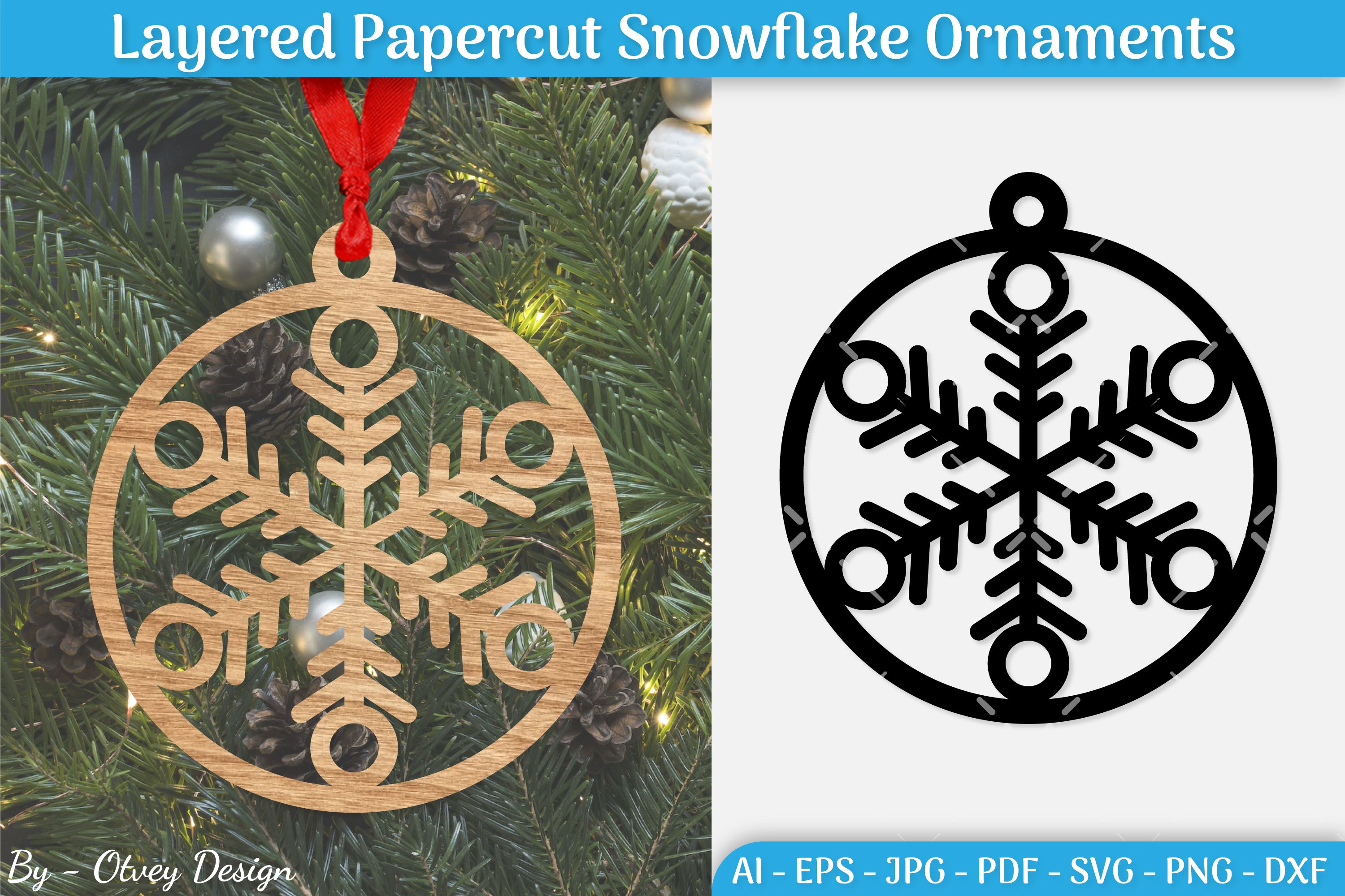 Papercut Christmas Snowflake Ornament SVG Bundle 5 - CraftNest - Digital Crafting and Art