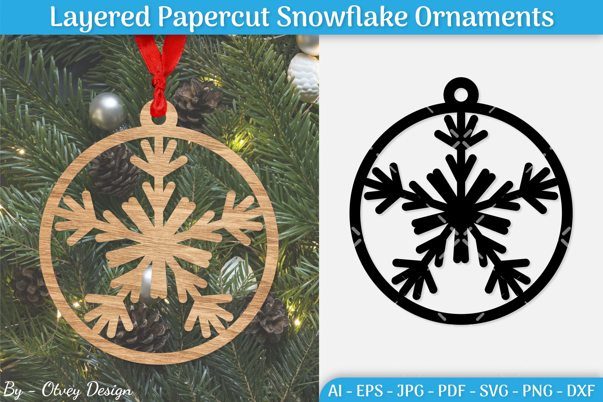 Papercut Christmas Snowflake Ornament SVG Bundle 7 - CraftNest - Digital Crafting and Art