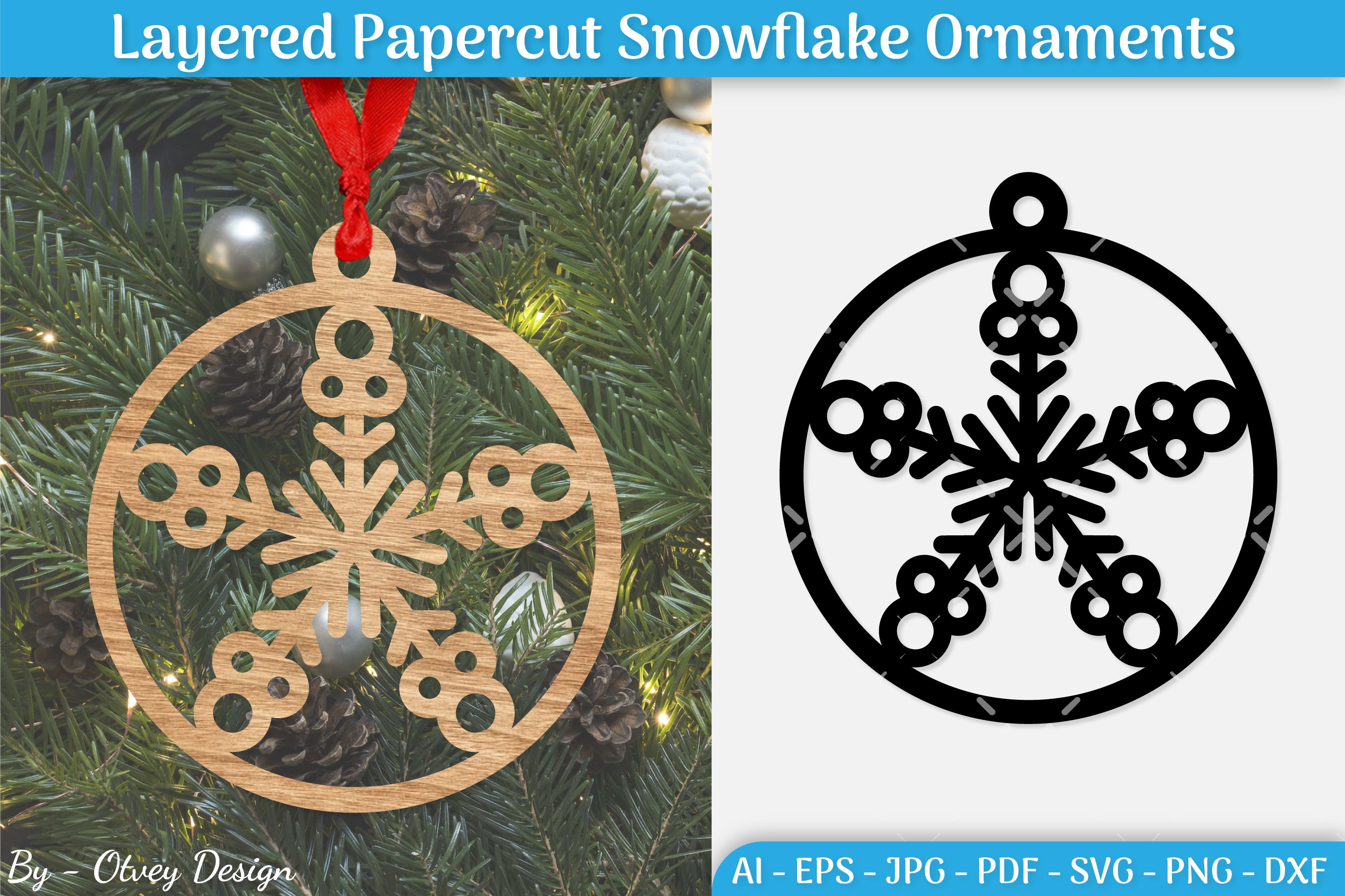 Papercut Christmas Snowflake Ornament SVG Bundle 8 - CraftNest - Digital Crafting and Art