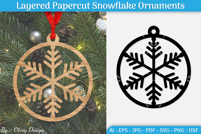 Papercut Christmas Snowflake Ornament SVG Bundle 10 - CraftNest - Digital Crafting and Art