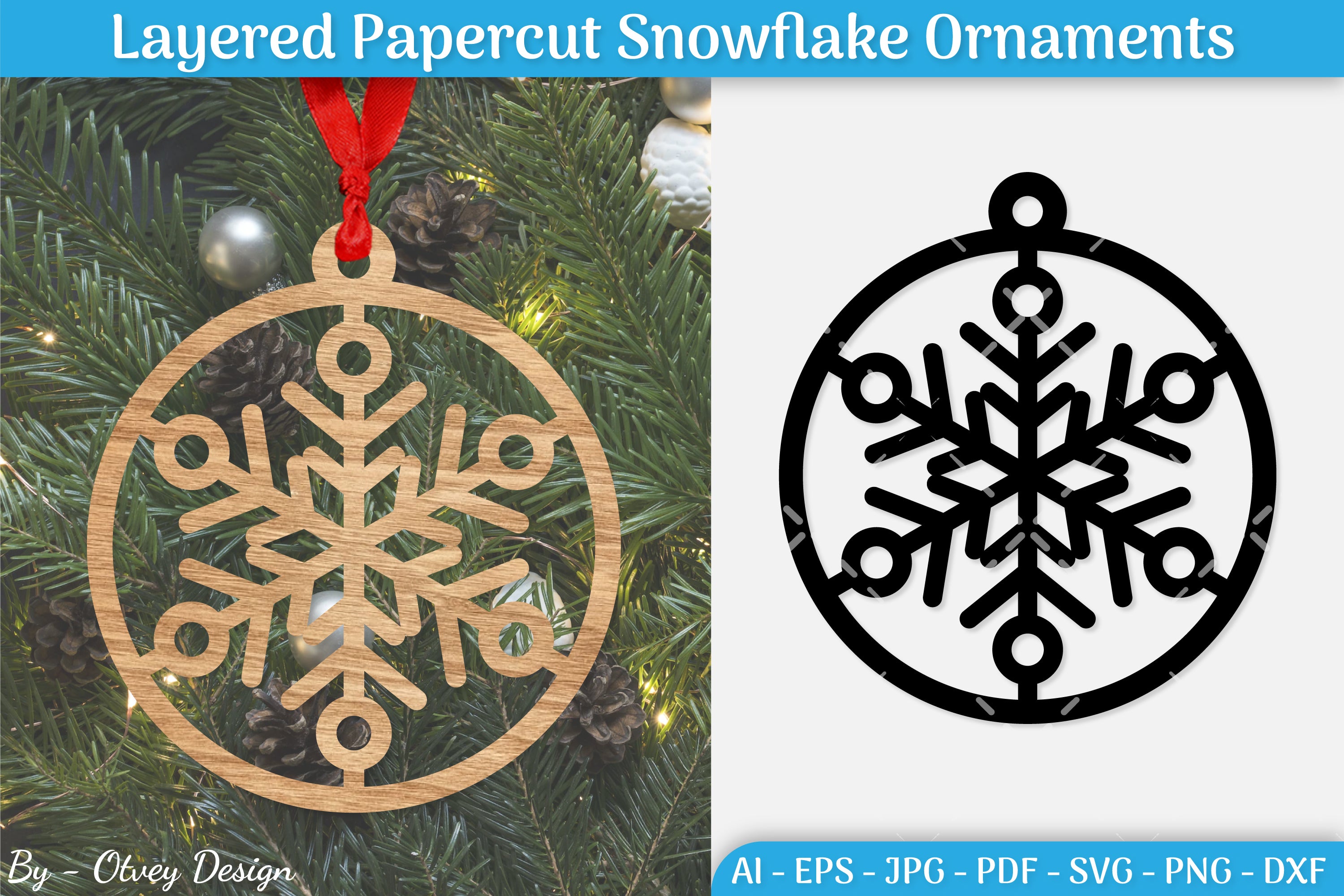 Papercut Christmas Snowflake Ornament SVG Bundle 13 - CraftNest - Digital Crafting and Art