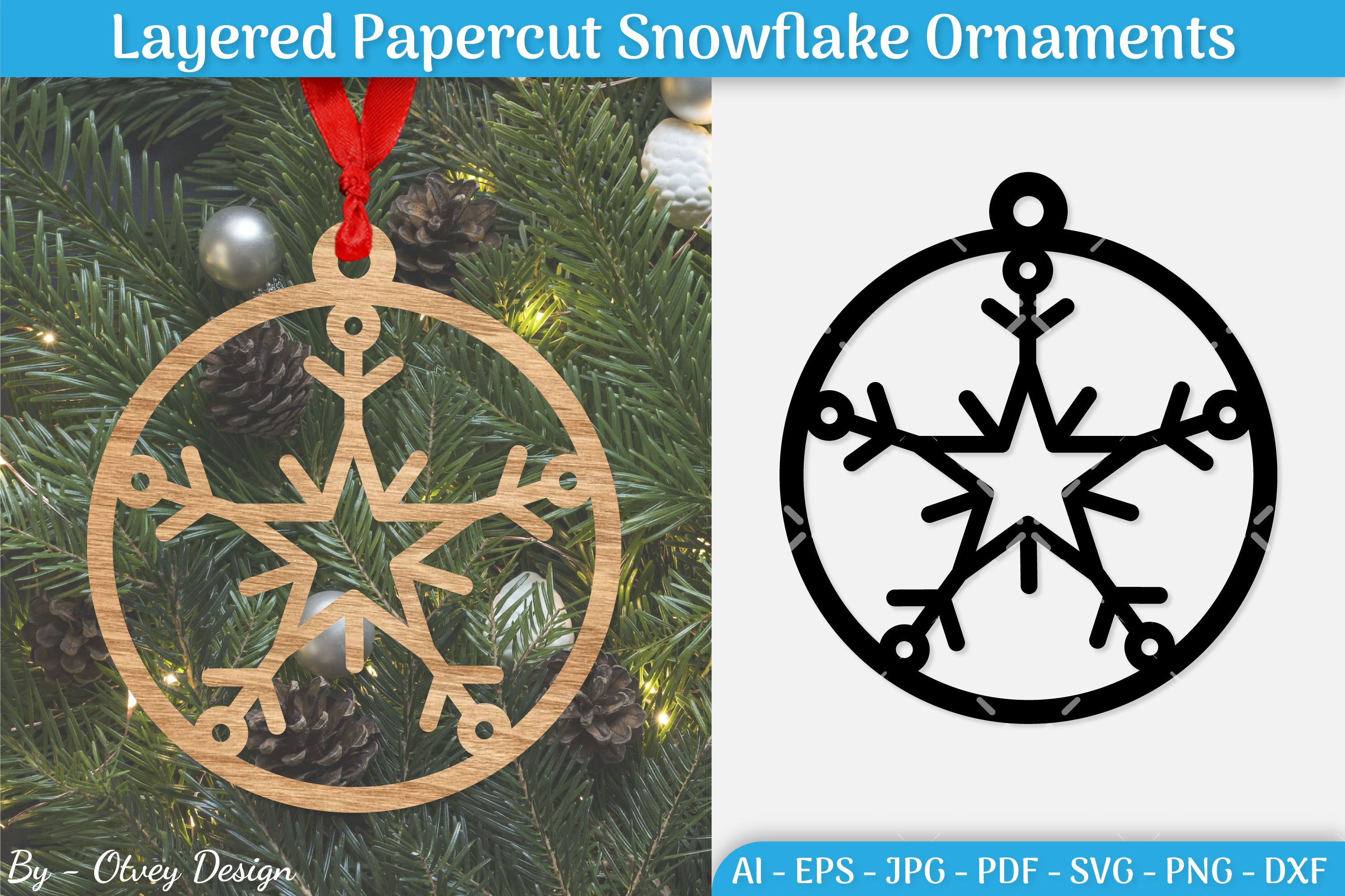 Papercut Christmas Snowflake Ornament SVG Bundle 14 - CraftNest - Digital Crafting and Art