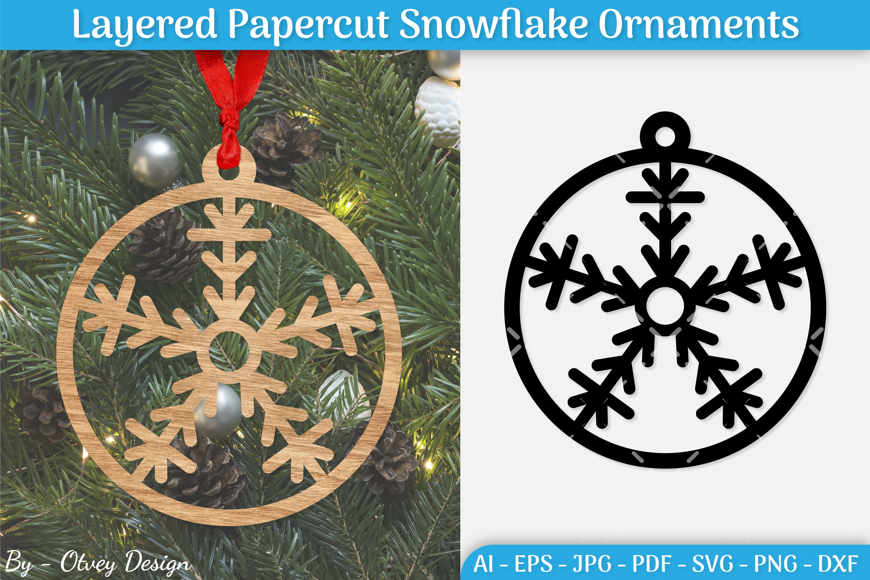Papercut Christmas Snowflake Ornament SVG Bundle 15 - CraftNest - Digital Crafting and Art