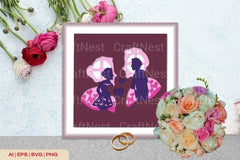 Papercut 3D Layered Lovely Couple Clipart Bundle - CraftNest - Digital Crafting and Art