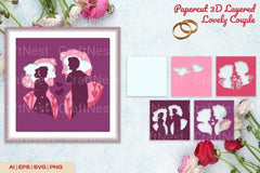 Papercut 3D Layered Lovely Couple SVG Bundle - CraftNest - Digital Crafting and Art