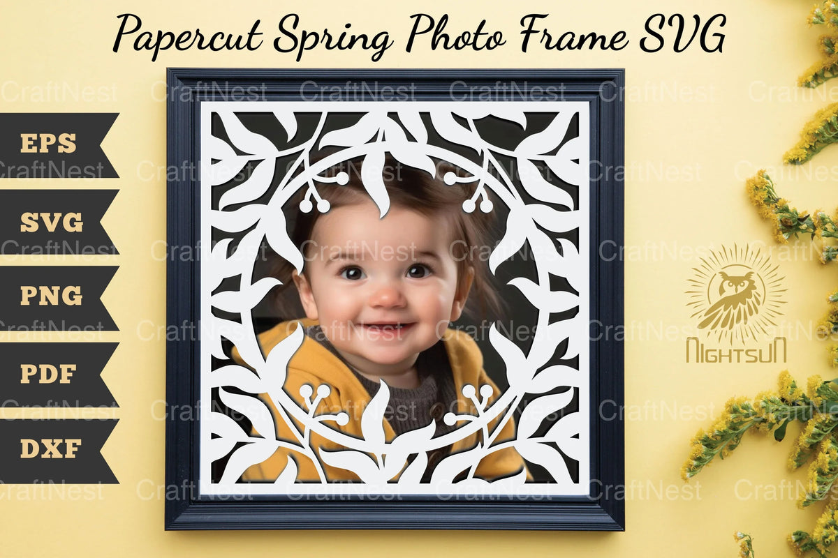 Springtime Frame Svg Papercut Spring Photo Frame SVG Bundle