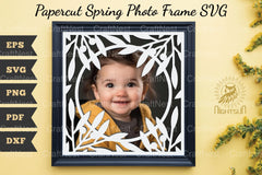 Papercut Spring Photo Frame SVG Bundle - CraftNest - Digital Crafting and Art