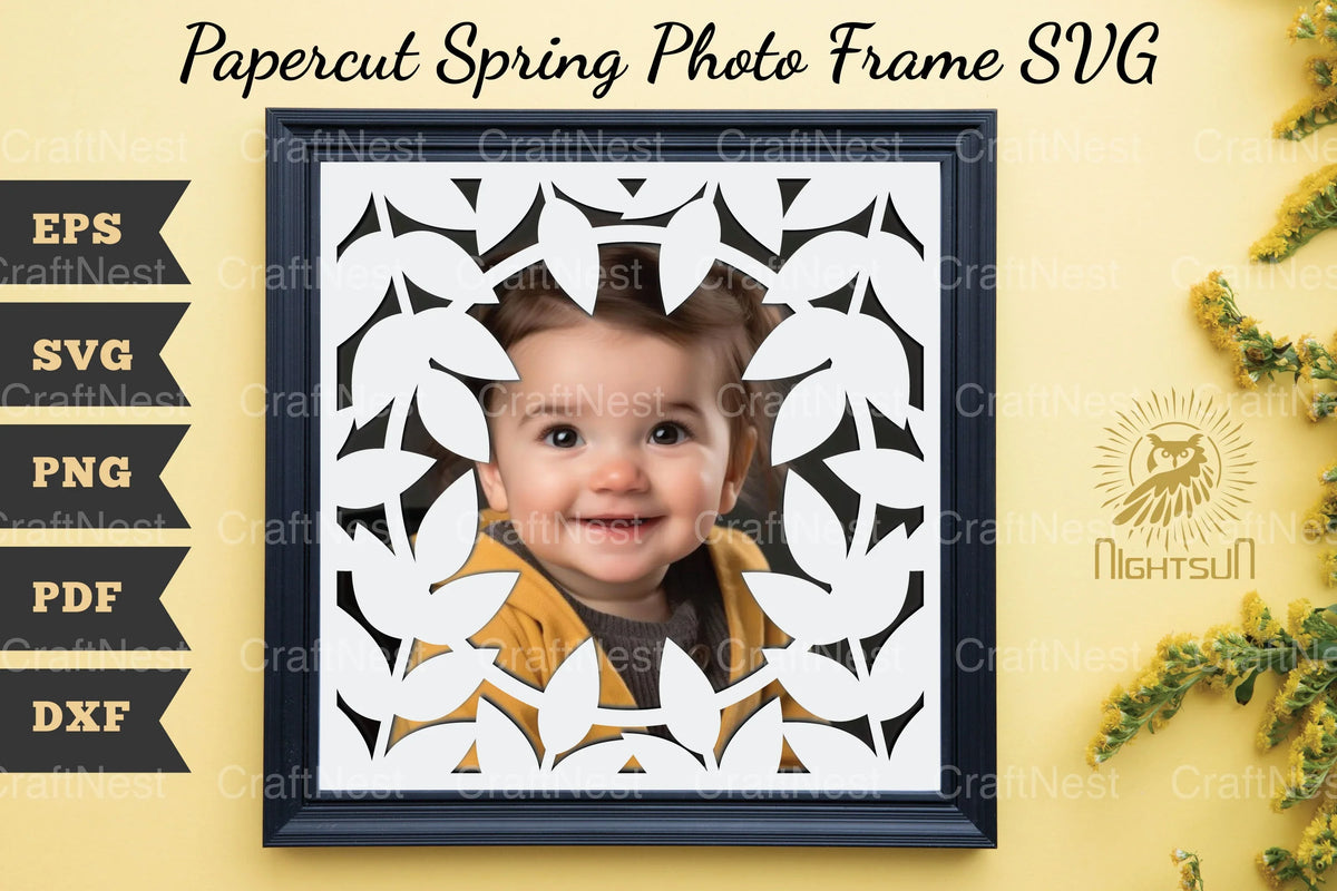 Springtime Frame Svg Papercut Spring Photo Frame SVG Bundle