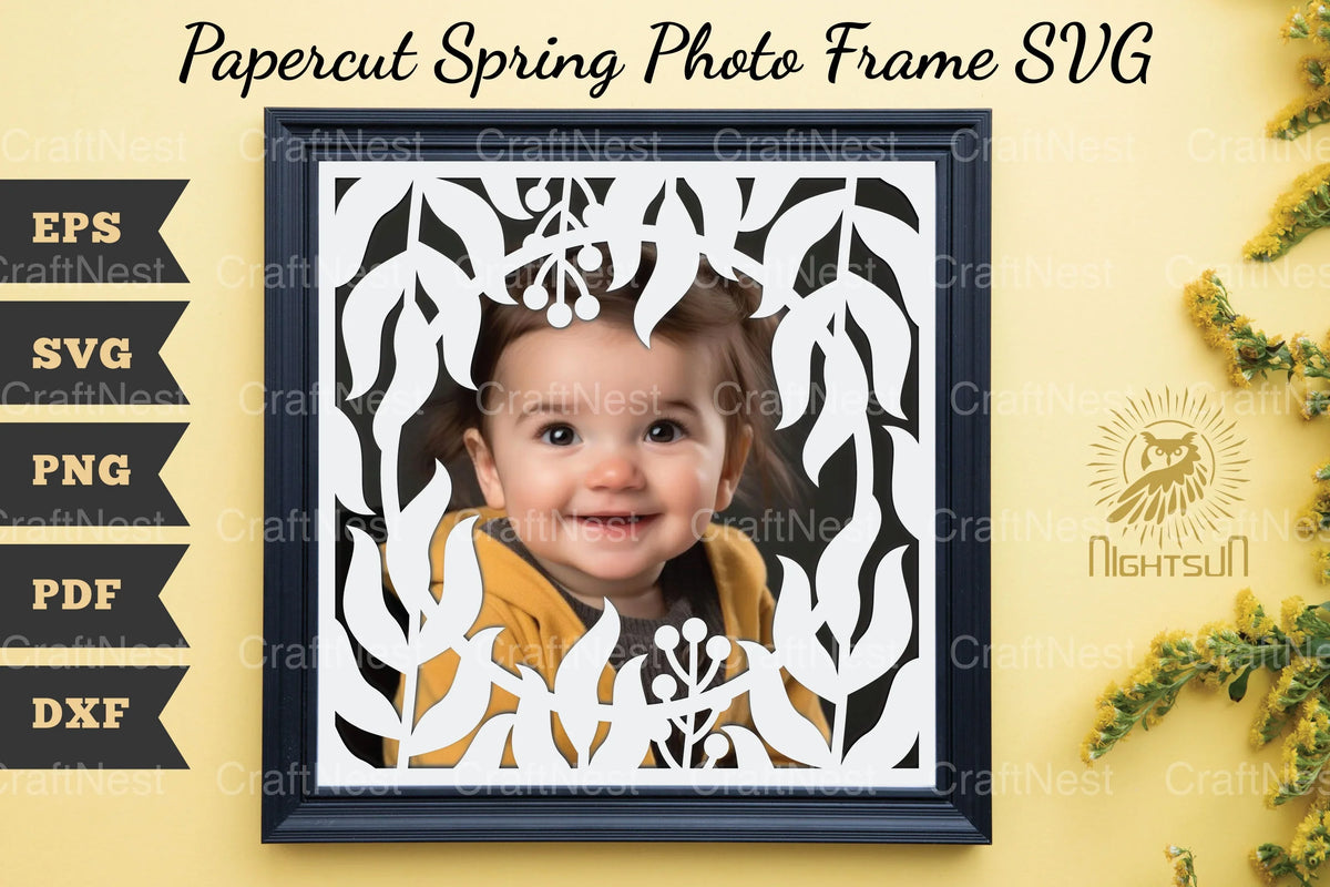 Springtime Frame Svg Papercut Spring Photo Frame SVG Bundle