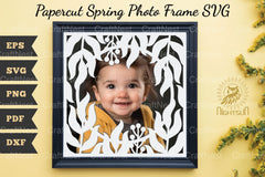 Papercut Spring Photo Frame SVG Bundle - CraftNest - Digital Crafting and Art