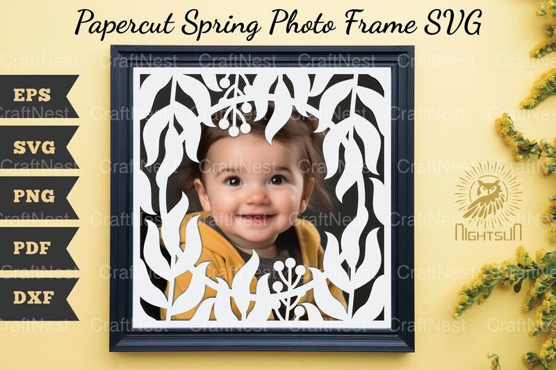 Papercut Spring Photo Frame SVG Bundle - CraftNest - Digital Crafting and Art