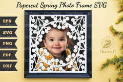 Papercut Spring Photo Frame SVG Bundle - CraftNest - Digital Crafting and Art