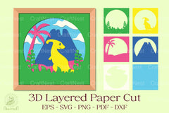 Parasaurolophus 3D Layered Papercut Clipart Bundle - CraftNest - Digital Crafting and Art
