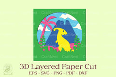 Parasaurolophus 3D Layered Papercut Clipart Bundle - CraftNest - Digital Crafting and Art