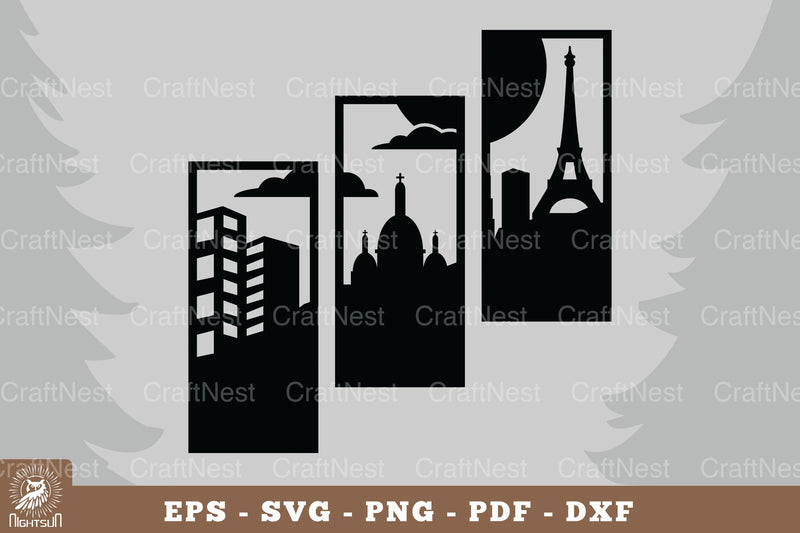 Paris City View Home Decor Clipart Bundle - CraftNest - Digital Crafting and Art