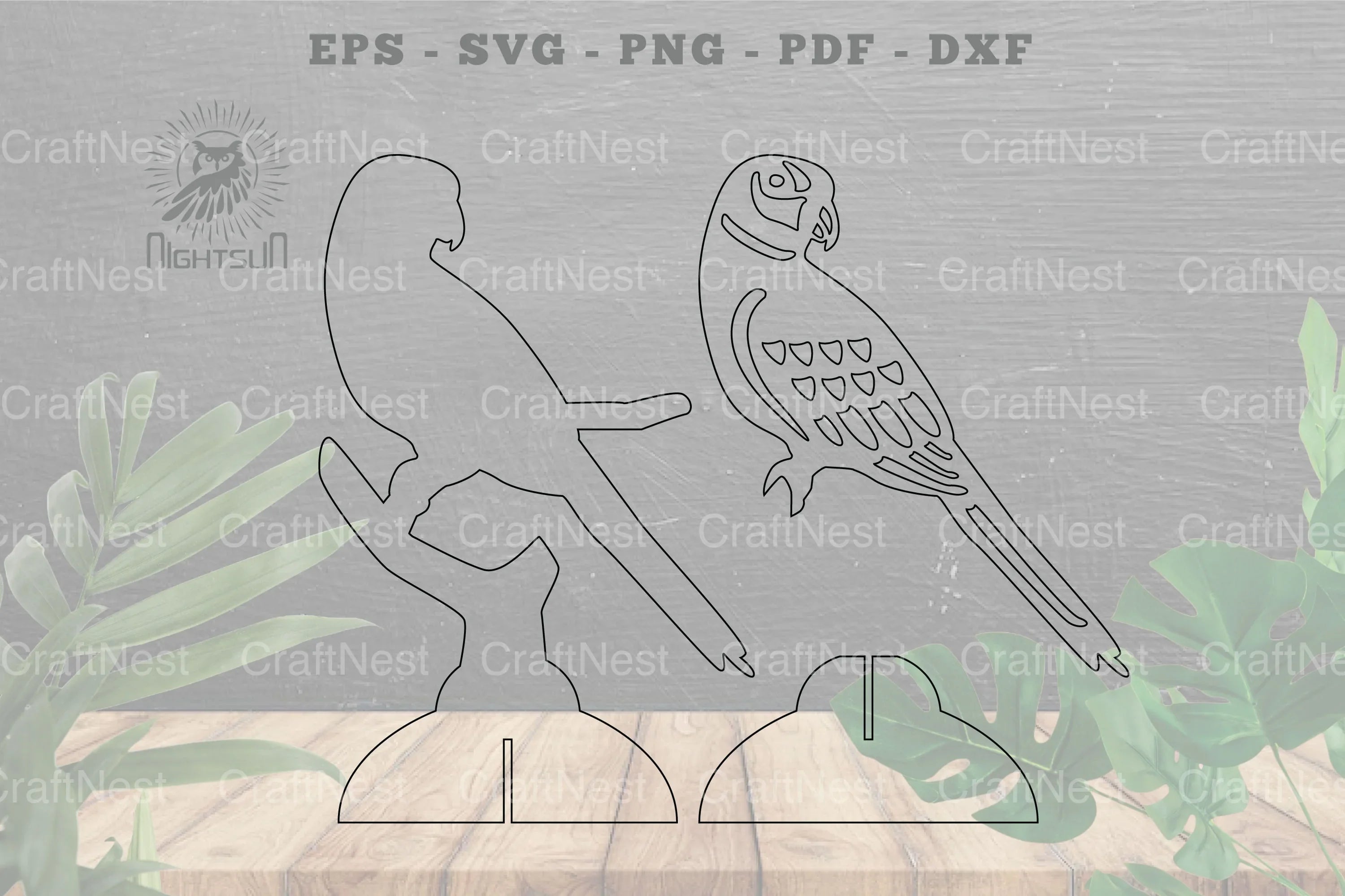 Parrot Laser Cut Home Decor Clipart Bundle - CraftNest - Digital Crafting and Art
