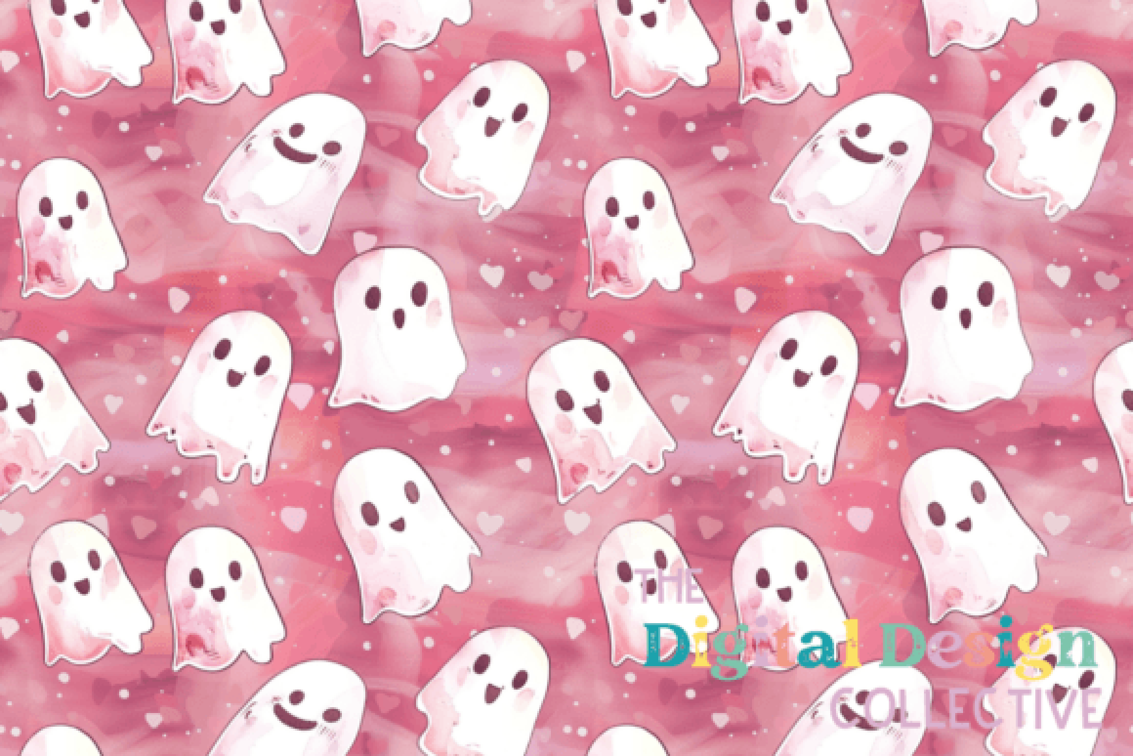 Pastel Halloween Ghosts Pattern