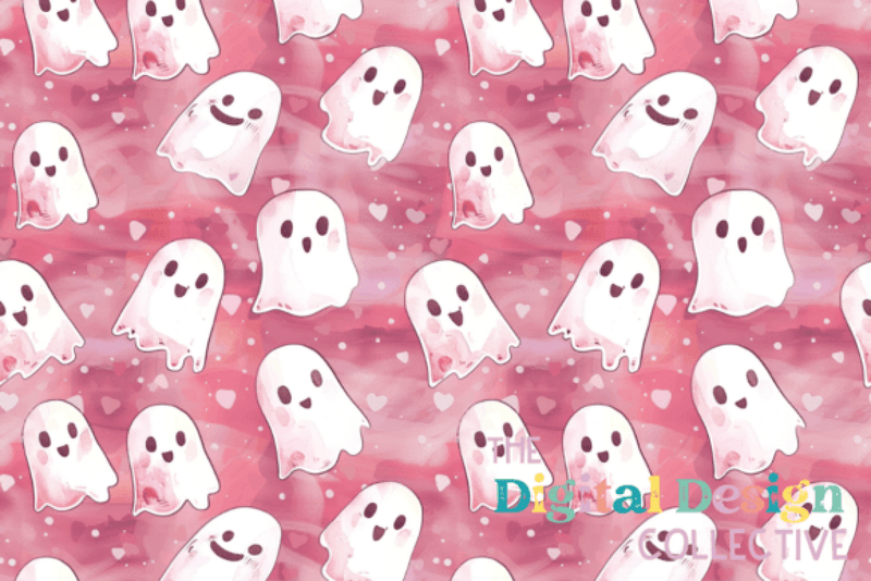 Pastel Halloween Ghosts Pattern - CraftNest - Digital Crafting and Art