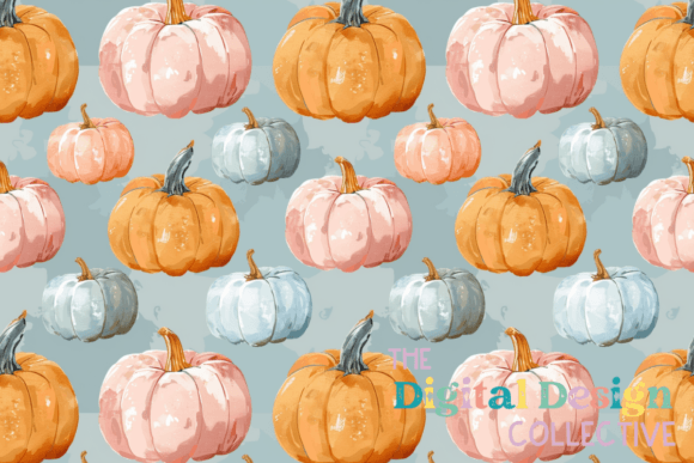 Pastel Pumpkins Digital Paper