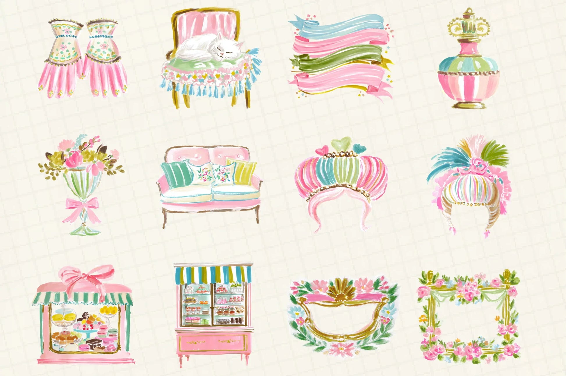 Pastel Chateau Clipart Bundle - CraftNest - Digital Crafting and Art