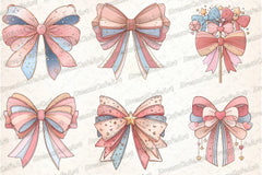 Pastel Kawaii Christmas Bow Clipart Bundle - CraftNest - Digital Crafting and Art