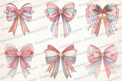 Pastel Kawaii Christmas Bow Clipart Bundle - CraftNest - Digital Crafting and Art