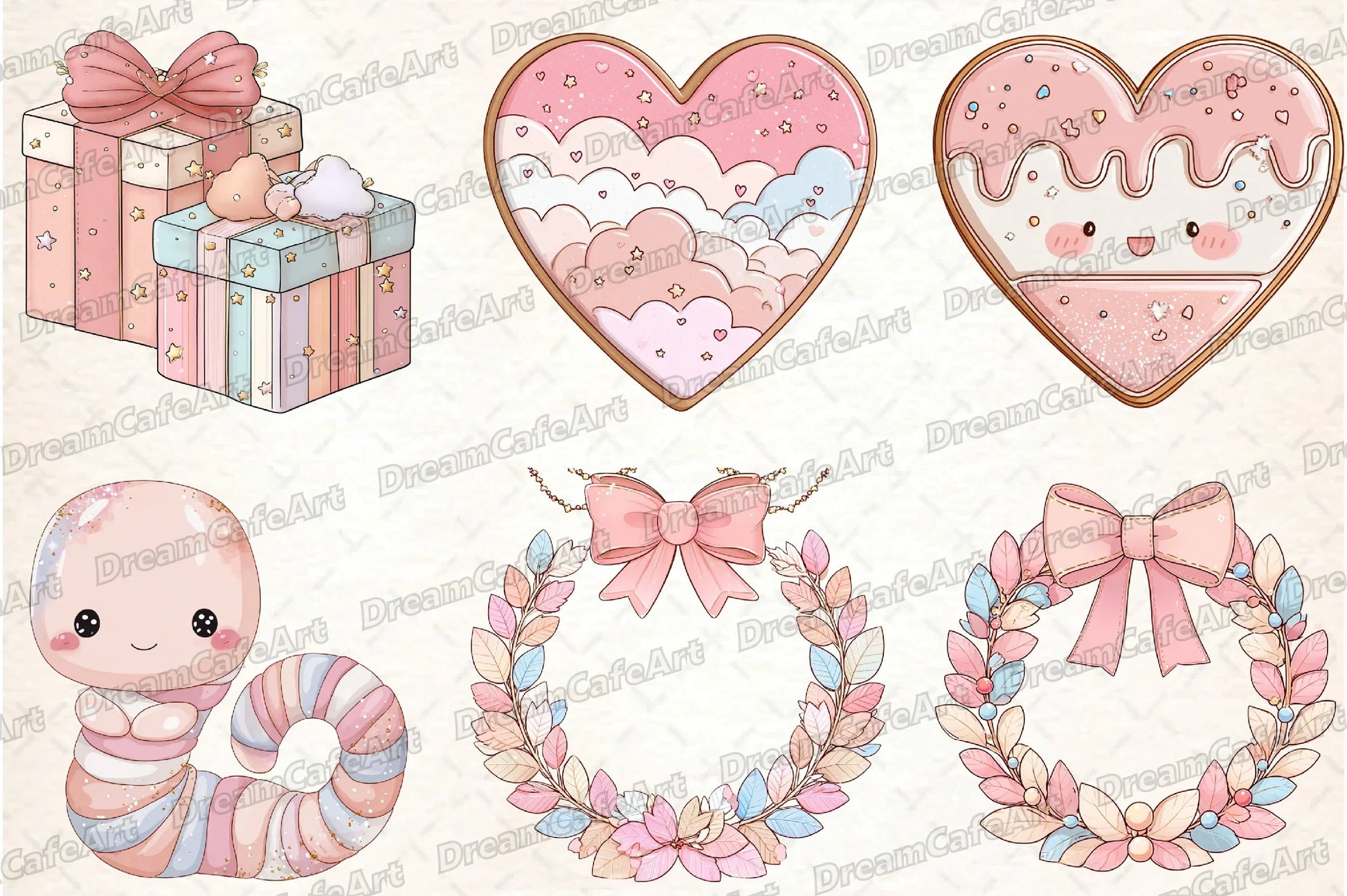 Pastel Kawaii Christmas Clipart Bundle - CraftNest - Digital Crafting and Art