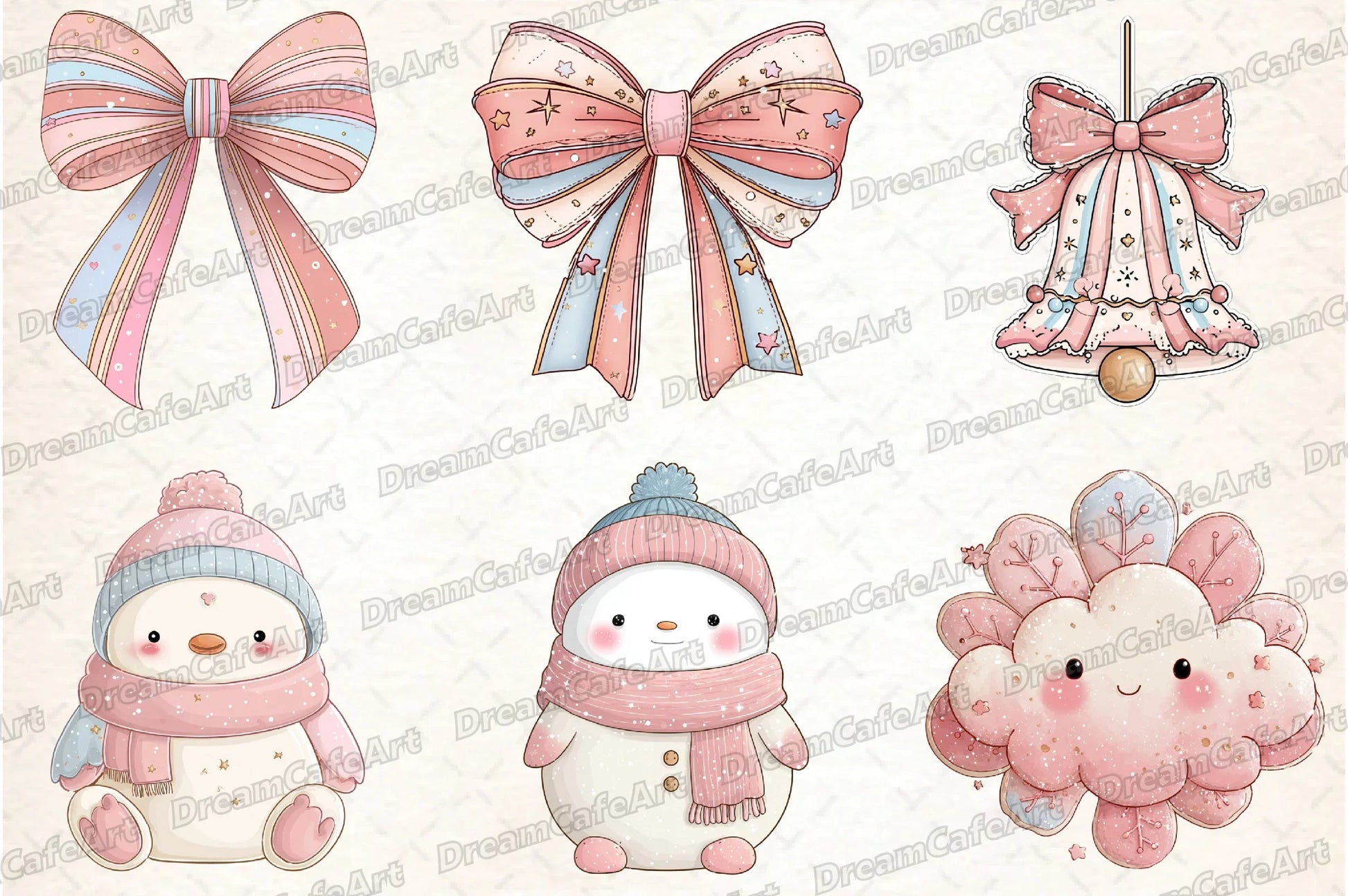 Pastel Kawaii Christmas Clipart Bundle - CraftNest - Digital Crafting and Art