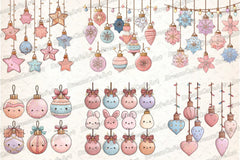 Pastel Kawaii Christmas Lights Clipart Bundle - CraftNest - Digital Crafting and Art