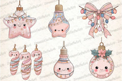 Pastel Kawaii Christmas Lights Clipart Bundle - CraftNest - Digital Crafting and Art