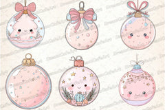 Pastel Kawaii Christmas Ornament Clipart Bundle - CraftNest - Digital Crafting and Art