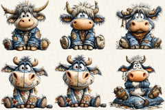 Patchwork Highland Cow Clipart Bundle - CraftNest - Digital Crafting and Art