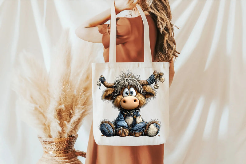 Patchwork Highland Cow Clipart Bundle - CraftNest - Digital Crafting and Art