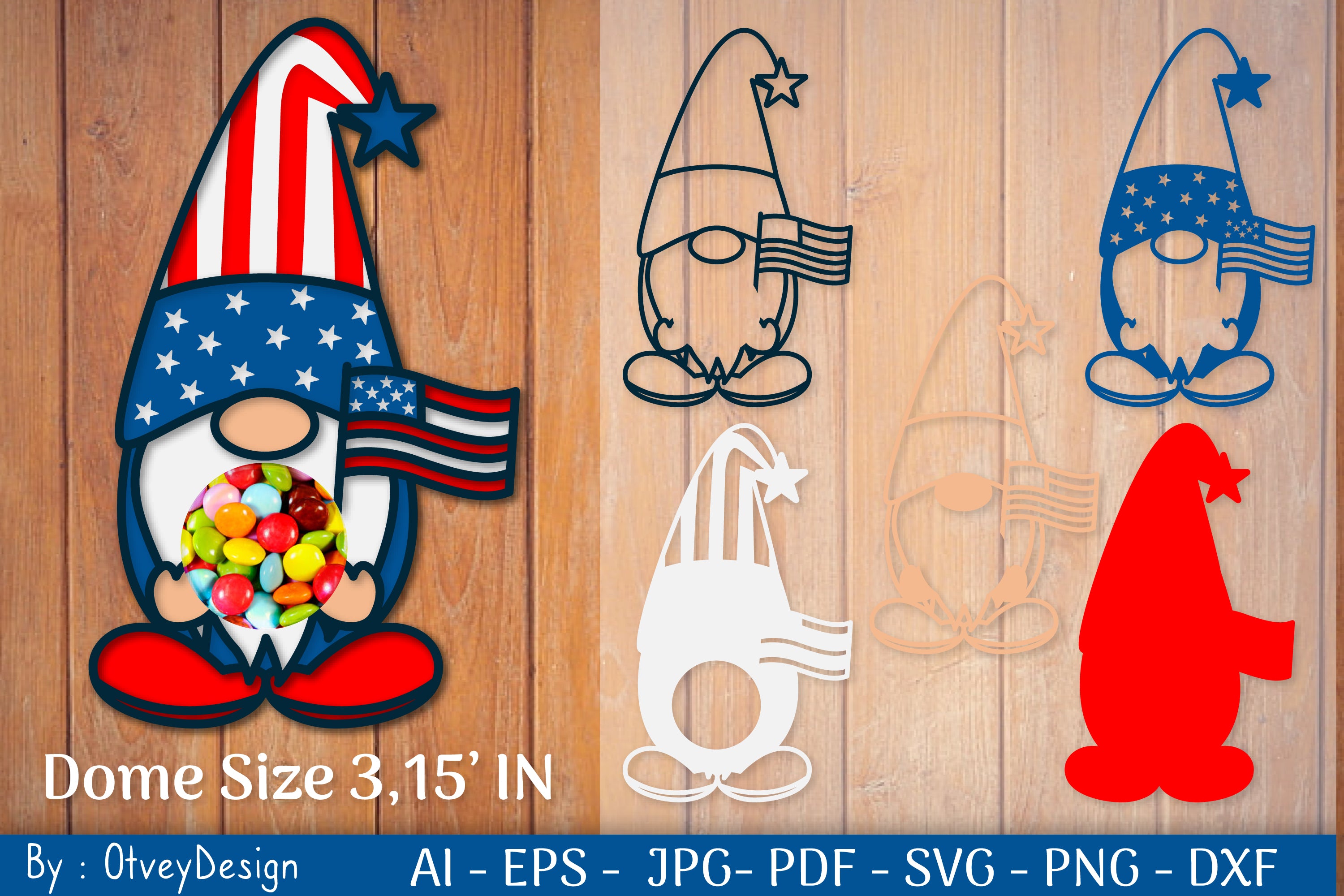 Patriotic 4th Of July Dome Layered SVG Bundle - CraftNest - Digital Crafting and Art