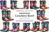 Patriotic 4th Of July Cowboy Boot Clipart Bundle