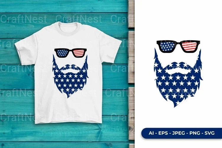 Patriotic Bearded Man Clipart Bundle - CraftNest - Digital Crafting and Art