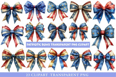 Patriotic Bows Clipart - CraftNest - Digital Crafting and Art