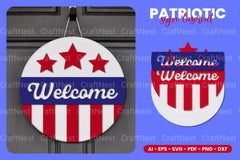 Patriotic Round Sign Laser Cut SVG Bundle - CraftNest - Digital Crafting and Art