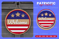 Patriotic Round Sign Laser Cut SVG Bundle - CraftNest - Digital Crafting and Art