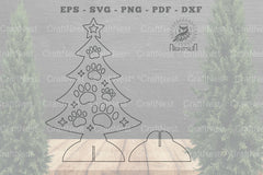 Paw Christmas Tree Laser Cut Home Decor Clipart Bundle - CraftNest - Digital Crafting and Art